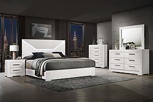 Ives 5-piece Queen Bedroom Set White High Gloss by Coaster