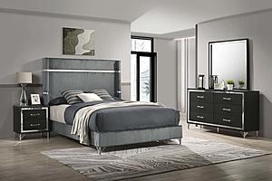 Lucia 4-piece Queen Bedroom Set Grey and Black by Coaster