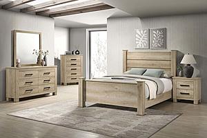 Oakglen Panel Bedroom Set Weathered Oak by Coaster