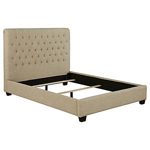 Chloe Tufted Upholstered Full Bed Oatmeal by Coaster
