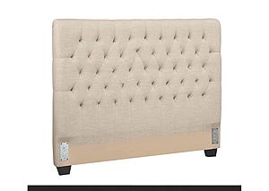 Chloe Tufted Upholstered California King Headboard Oatmeal by Coaster
