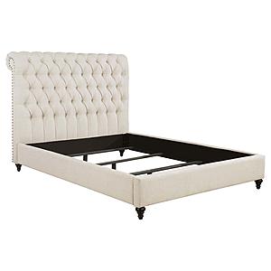 Devon 57-inch Upholstered Panel Bed Beige by Coaster