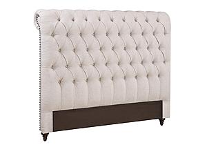 Devon Tufted Upholstered California King Headboard Beige by Coaster