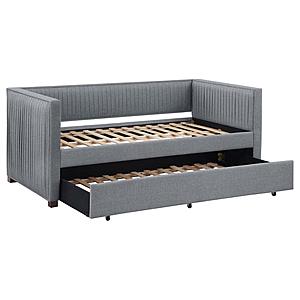 Brodie Upholstered Twin Daybed w/Trundle Grey by Coaster