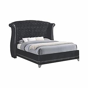 Barzini California King Tufted Upholstered Bed Black by Coaster