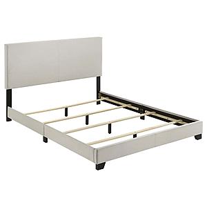 Dorian Fabric Upholstered Panel Bed Cream by Coaster