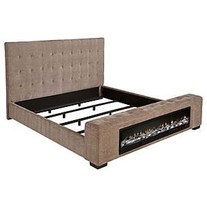 Senna Upholstered Audio Flame Visualizer Bed Brown by Coaster