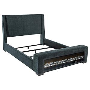 Preston Upholstered Audio Flame Visualizer Bed Blue by Coaster
