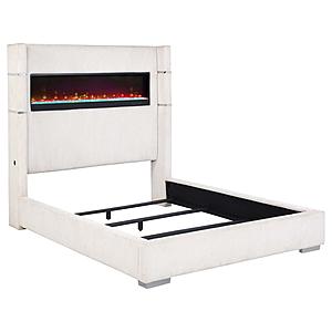 Tisdall Upholstered Flame Visualizer Bed Cream by Coaster