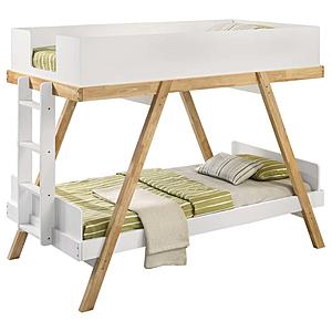Frankie Twin Over Twin Bunk Bed w/7-inch Mattresses White by Coaster