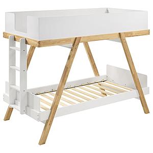 Frankie Wood Twin Over Twin Bunk Bed White and Natural by Coaster