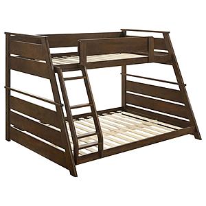 Holden Wood Veneer Twin Over Full Bunk Bed Walnut by Coaster
