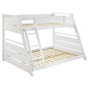 Holden Wood Veneer Twin Over Full Bunk Bed White by Coaster