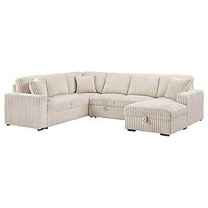 Devonshire Sleeper Sectional Sofa Storage Chaise Camel by Coaster