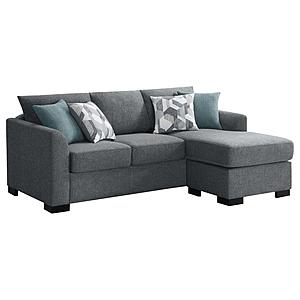 Storey Upholstered Sleeper Sectional Chaise Sofa Grey by Coaster