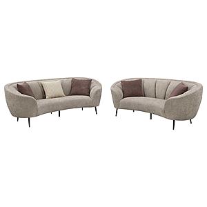 Ellorie 2-piece Upholstered Curved Sofa Set Beige by Coaster