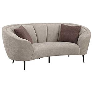 Ellorie Upholstered Channel Back Curved Loveseat Beige by Coaster