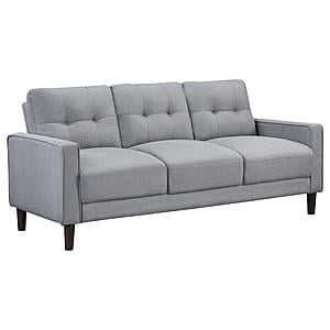 Bowen Upholstered Track Arms Tufted Sofa Grey by Coaster