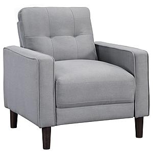 Bowen Upholstered Track Arms Tufted Chair Grey by Coaster