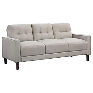 Bowen Upholstered Track Arms Tufted Sofa Beige by Coaster