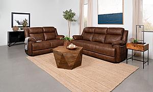 Ellington 2-piece Upholstered Padded Arm Sofa Set Dark Brown by Coaster