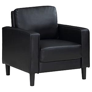 Ruth Upholstered Track Arm Faux Leather Accent Chair Black by Coaster
