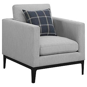 Apperson Cushioned Back Arm Chair Light Grey by Coaster