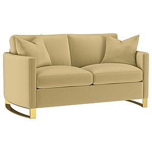 Corliss Upholstered Curved Track Arm Loveseat Camel by Coaster