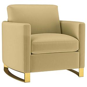 Corliss Upholstered Curved Track Arm Chair Camel by Coaster