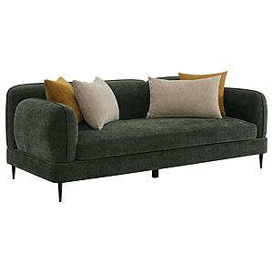 Jade Chenille Upholstered Modern Track Arm Sofa Green by Coaster
