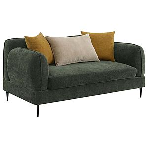 Jade Chenille Upholstered Modern Track Arm Loveseat Green by Coaster