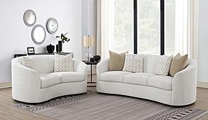 Rainn 2-piece Upholstered Tight Back Living Room Set Latte by Coaster