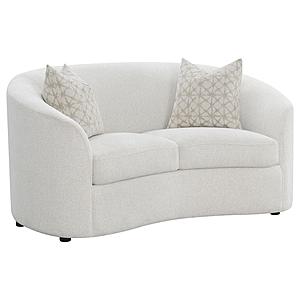 Rainn Upholstered Tight Back Loveseat Latte by Coaster