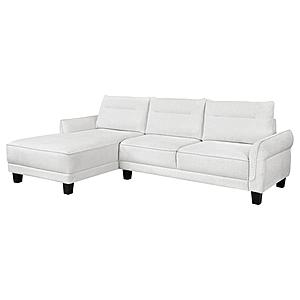 Caspian Upholstered Curved Arms Sectional Sofa White and Black by Coaster
