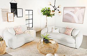 Isabella 2-piece Upholstered Tight Back Living Room Set White by Coaster