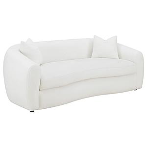 Isabella Upholstered Tight Back Sofa White by Coaster