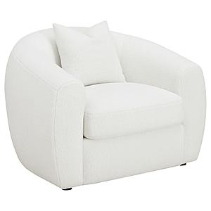 Isabella Upholstered Tight Back Chair White by Coaster