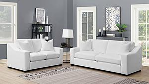 Ashlyn 2-piece Upholstered Sloped Arms Living Room Set White by Coaster