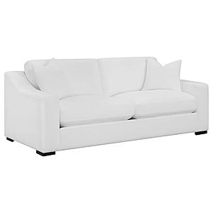 Ashlyn Upholstered Sloped Arms Sofa White by Coaster