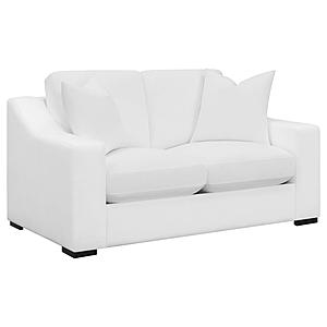 Ashlyn Upholstered Sloped Arms Loveseat White by Coaster
