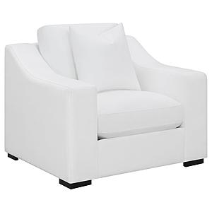 Ashlyn Upholstered Sloped Arms Chair White by Coaster