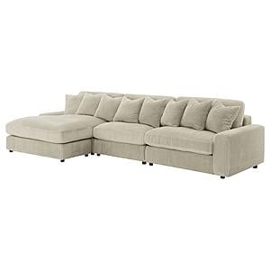 Blaine Upholstered Reversible Sectional Sofa Set w/Armless Chair Sand by Coaster