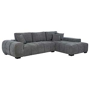 Octavia Upholstered Sectional Chaise Sofa Charcoal Grey by Coaster