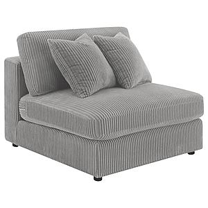 Blaine Upholstered Armless Chair Fog by Coaster