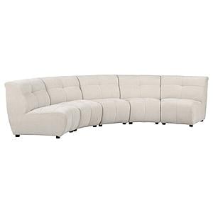 Charlotte 5-piece Upholstered Curved Modular Sectional Sofa Ivory by Coaster