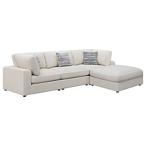 Serene 4-piece Upholstered Modular Sectional w/Ottoman Beige by Coaster