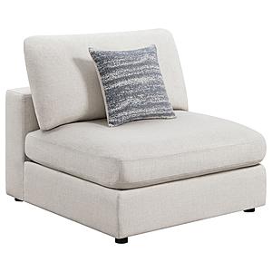 Serene Upholstered Armless Chair Beige by Coaster