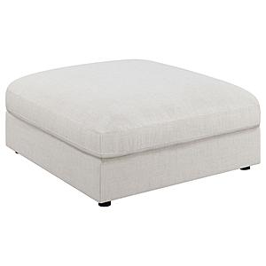 Serene Upholstered Rectangular Ottoman Beige by Coaster