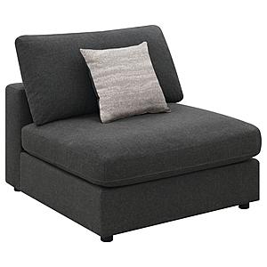 Serene Upholstered Armless Chair Charcoal by Coaster