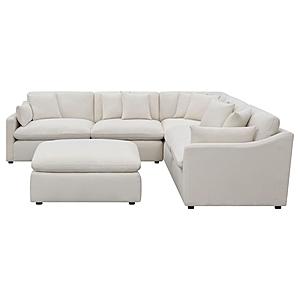Hobson 6-piece Reversible Cushion Modular Sectional Off-White by Coaster